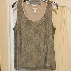 Chico’s Lace Overlay Tank Top